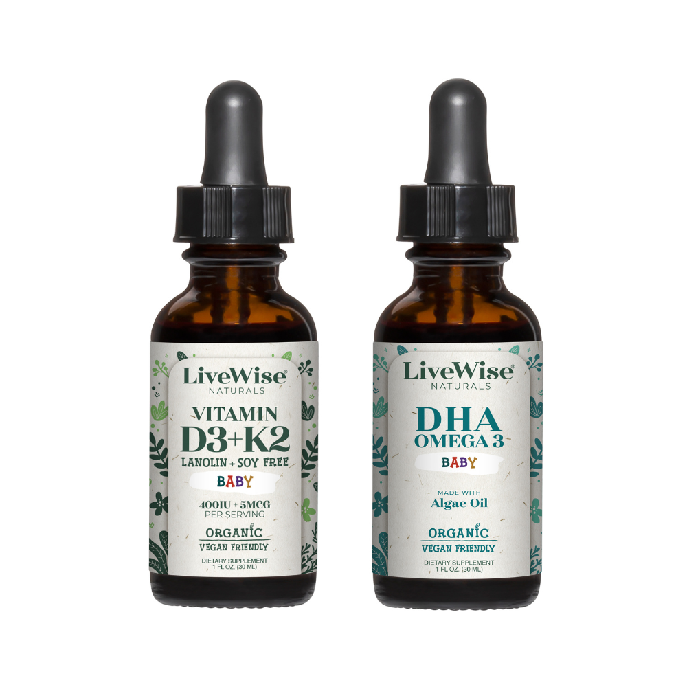 Baby Duo – Vitamin D3+K2 & DHA Omega-3 Drops for Infant Bone, Brain & Immune Support