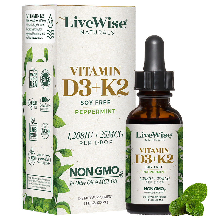 D3+K2(MK-7) Vitamin Liquid Drops - BOOSTS IMMUNE SYSTEM