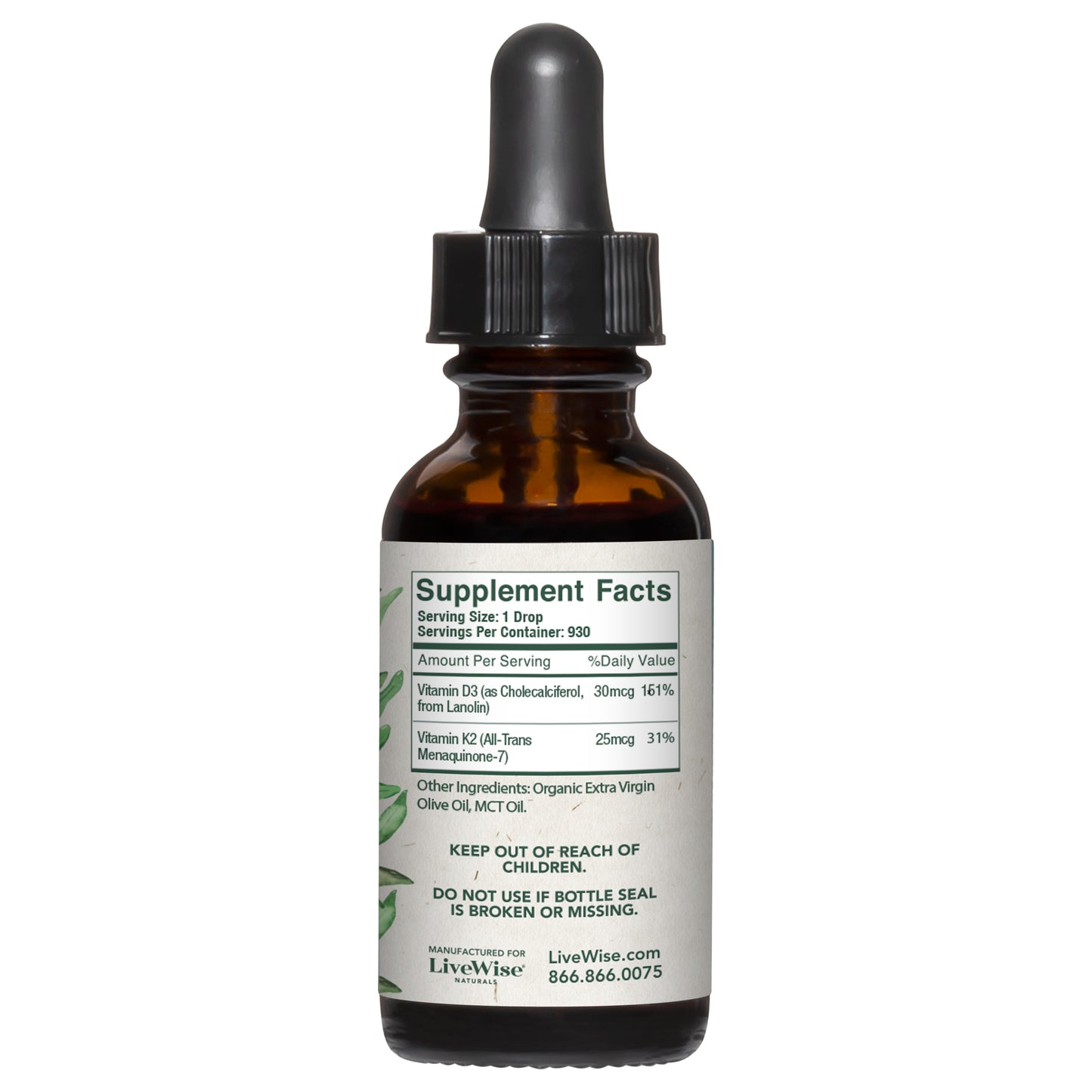 D3+K2(MK-7) Vitamin Liquid Drops - BOOSTS IMMUNE SYSTEM