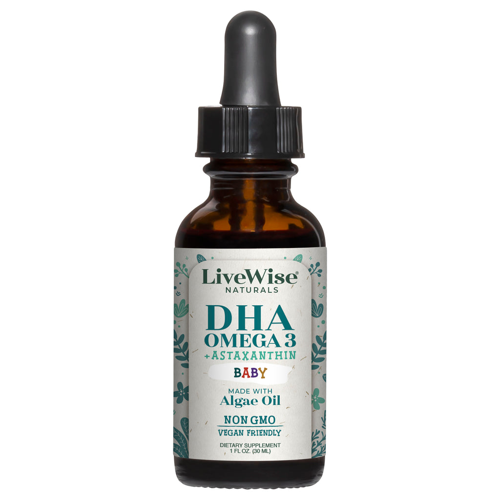 DHA Liquid Drops – For Infants and Toddlers, Plant-Based Omega-3 for Brain, Heart & Eye Development (1oz)