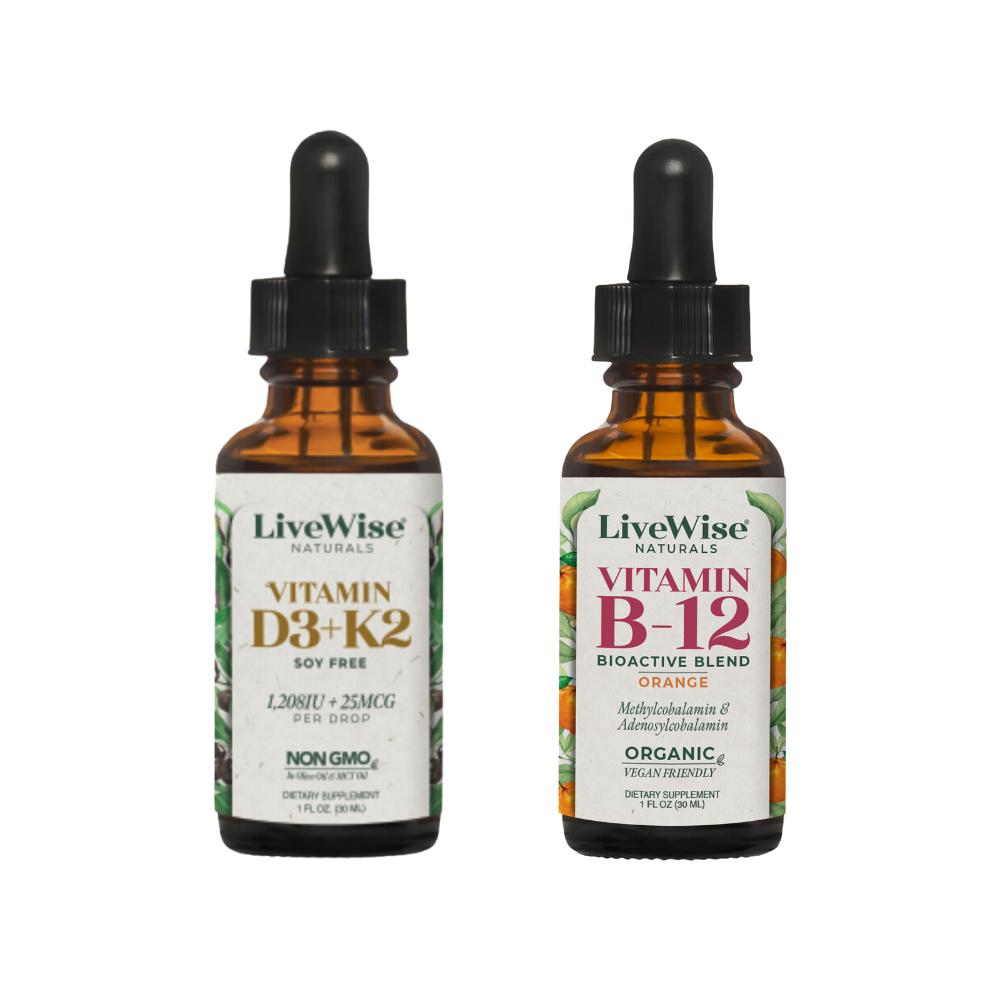 Best Sellers Duo – Vitamin D3+K2 & B12 Liquid Drops for Bone, Heart & Energy Support